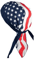 Flag Bandana Cap American USA Headwrap Stars Stripes Skull Dorag Doo Du Cotton
