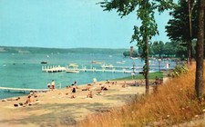 Vintage Postcard 1956 View North Shore & Miller Bell Tower Chautauqua New York