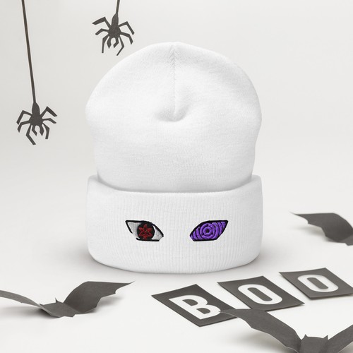 Rinnegan and Sharingan Embroidered Beanie - Naruto-Inspired Uchiha Hat - Picture 11 of 11