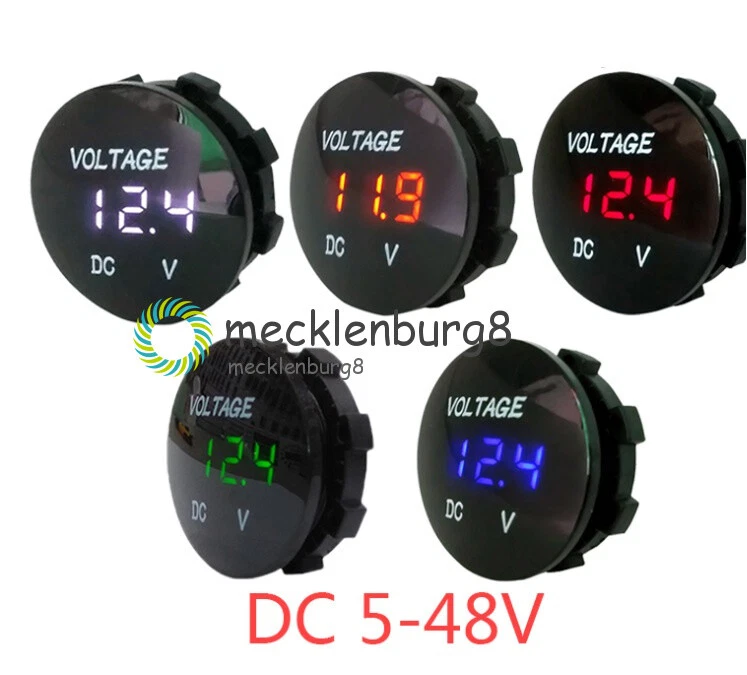 DC 12V-24V Digital Green/Red/White/Blue LED Panel Voltmeter Voltage Volt Meter