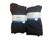 Trimfit - Kids Dress Socks - Black- Sock Size 7-8 1/2 - 2 Packs 6 Pairs - NWT