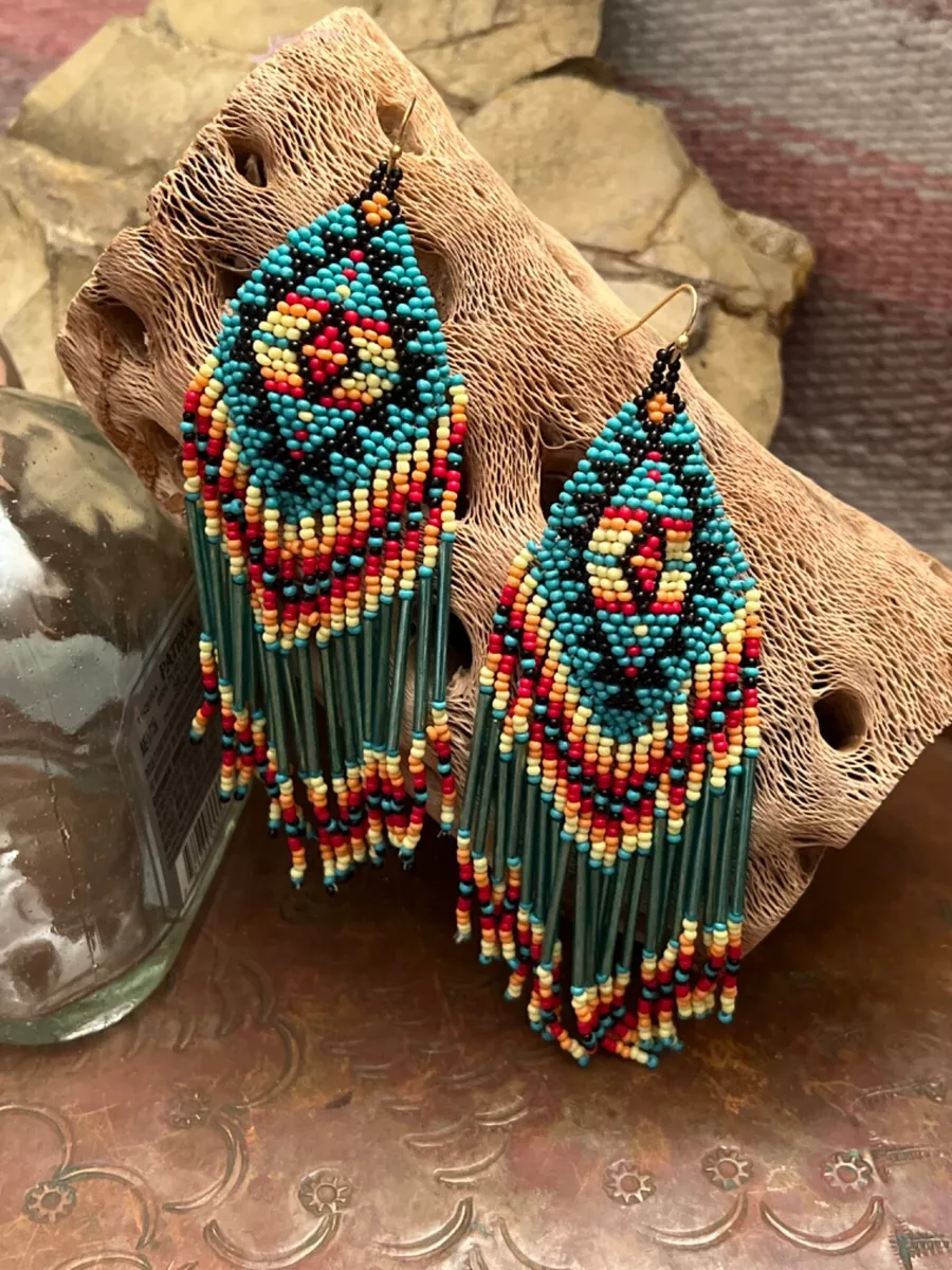 Aztec beaded best sale earrings