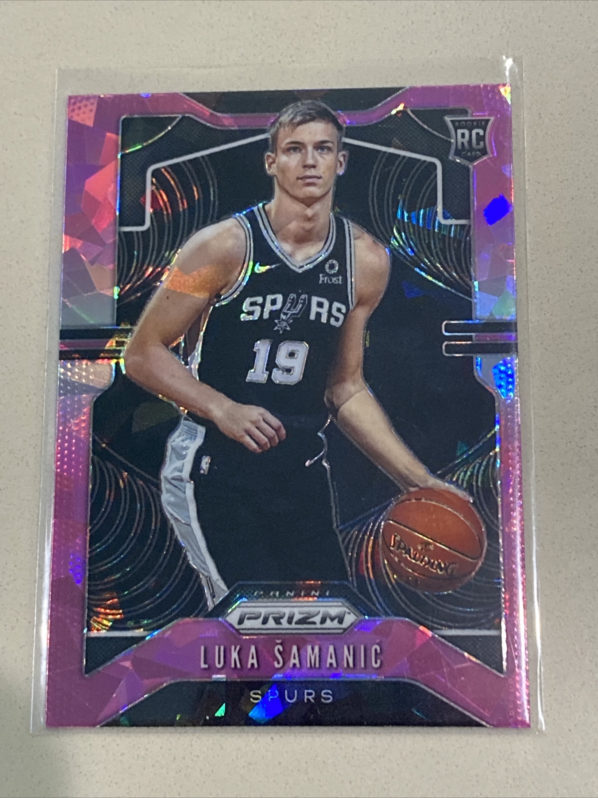 2019-20 Panini Prizm Rookie Pink Ice Prizm Luka Samanic #265 Rookie RC Spurs
