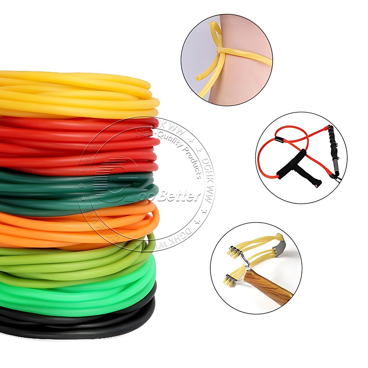 Kaufe Latex-Gummiband, gelb, hochelastischer Schlauch aus Naturkautschuk für Schleudern, Fitnessübungen zum Preis ab 11