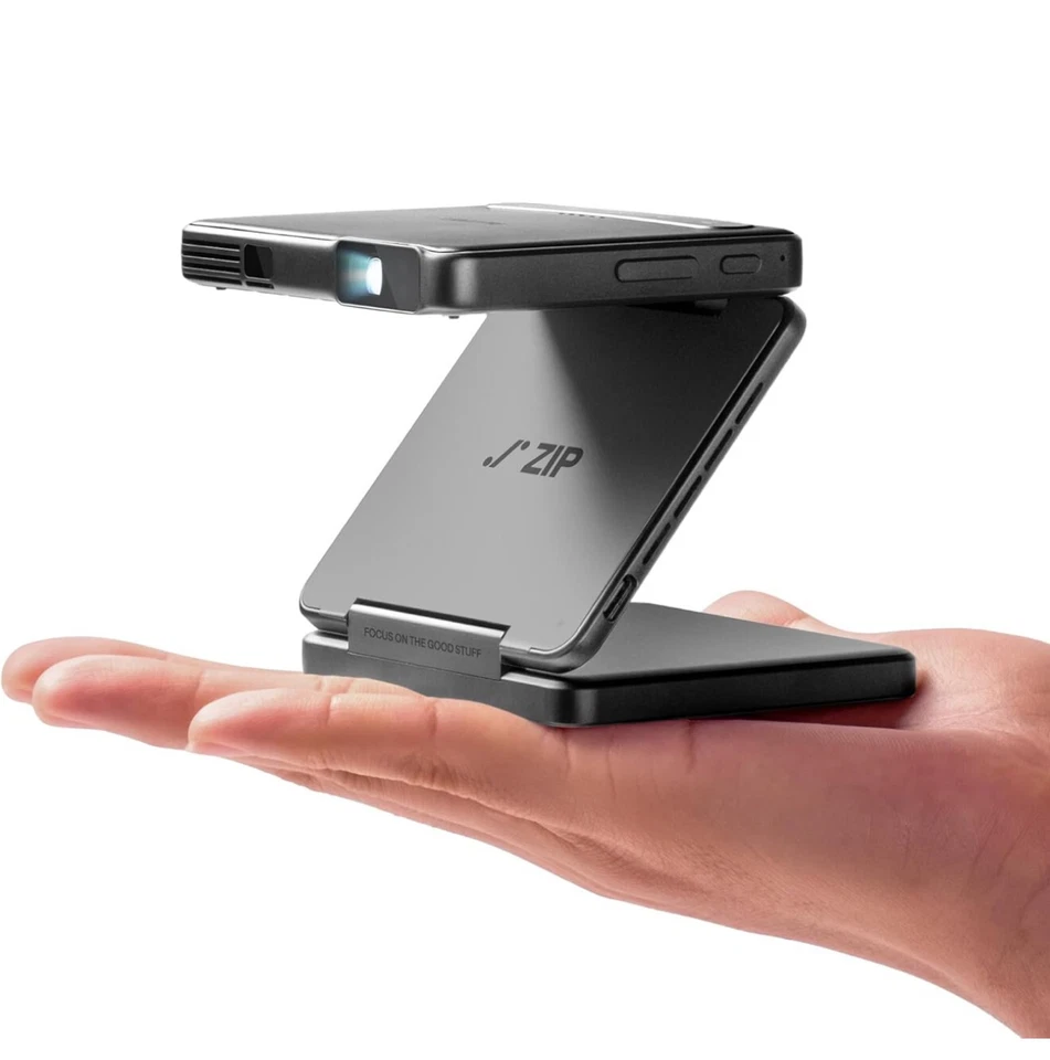 AURZEN Zip Tri-Fold Truly Portable DLP Projector,Full-Screen Mode,Type-C Fast Charging