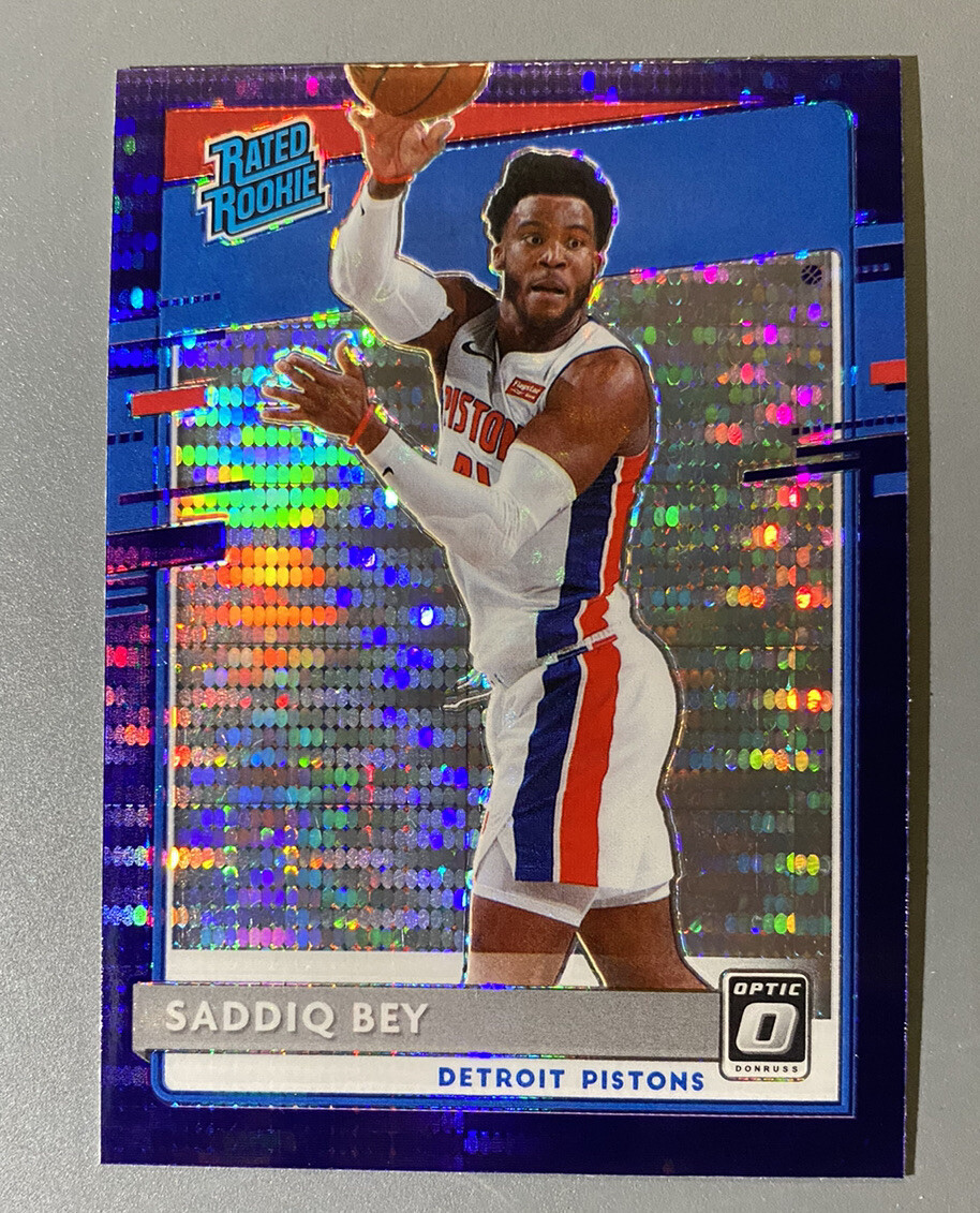2020-21 Donruss Optic Purple Pulsar Prizm #169 Saddiq Bey Pistons RC Rookie