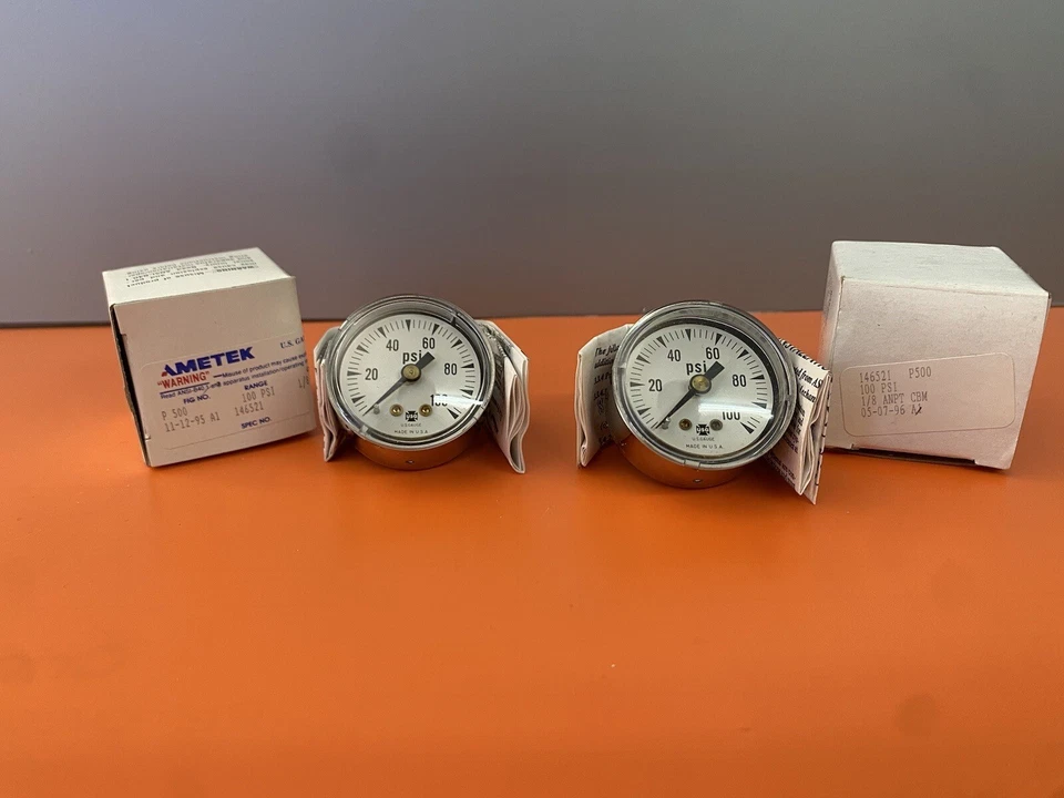 Ametek/USG P500 Pressure Gauge 0-100PSI Conn. 1/8” CBM Size 1-1/2” Qty 2 - Image 2 of 4