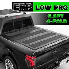 5.8FT 4-Fold FRP Low Profile Truck Bed Tonneau Cover For 19-25 Silverado Sierra