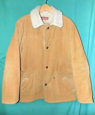 🚨🔥Vintage Levi's Corduroy Sherpa Jacket Large USA Made Brown Tan Mens 4 Pocket