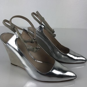 womens silver wedge shoes