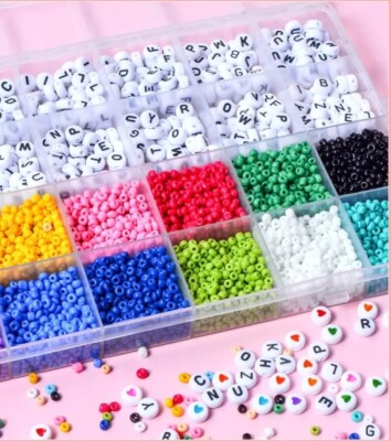 DIY Armband Herstellung Kit einschließlich Glas Rocaill Acryl Buchstaben Perlen für Schmuck