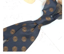 New Classic Polka Dot Blue Brown JACQUARD WOVEN 100% Silk Men's Necktie Tie