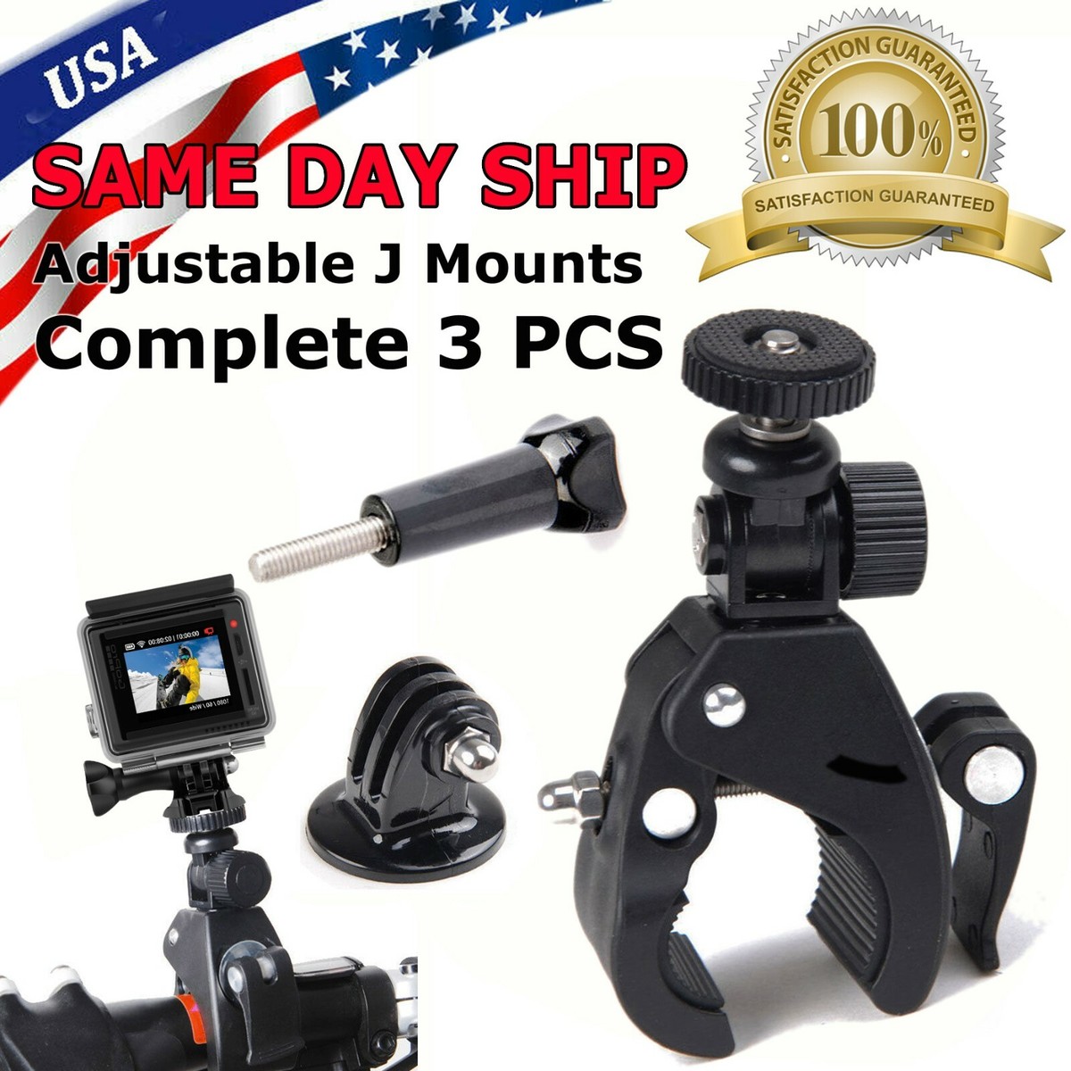 Motorcycle Handlebar Clamp Mount Camera For Bicycle Handlebars