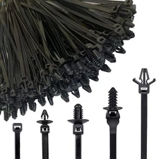 160Pcs Universal Nylon Push Mount Cable Zip Tie,Nylon Self Locking Cable
