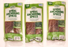 Expert Gardener 3 Packs - 8-inch Spiral Anchoring Spikes 10ct per Bag - 30 Total