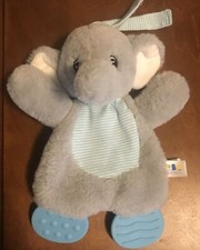 BoBo Buddies Edgar the Elephant Baby Teether Crinkle Plush Baby Unisex Gray