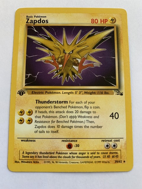 Zapdos Pokémon Card 1st Edition | eBay