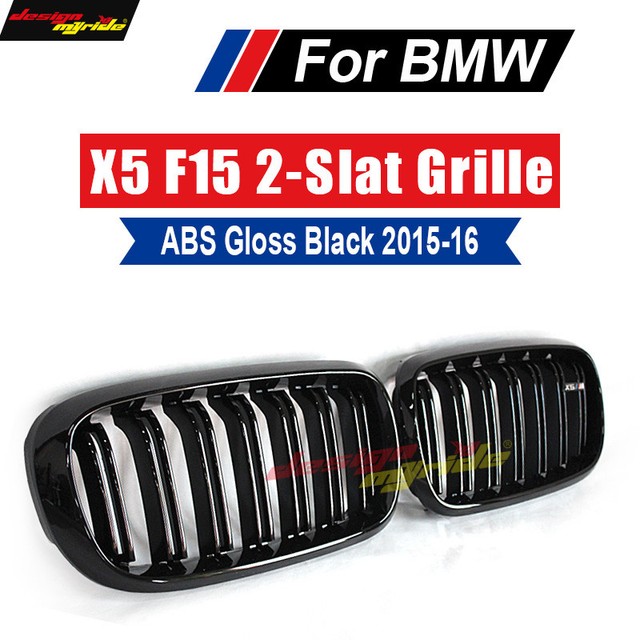 X5 Grille ABS 2-Slat Gloss Black For BMW X5 F15 Front Kidney grilles 2015-2016 | eBay