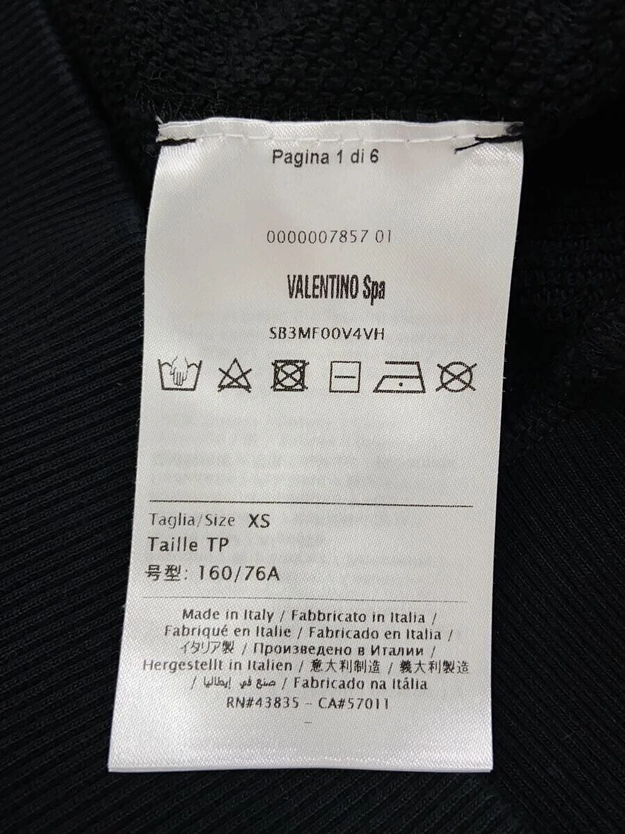 Felpa con cappuccio VALENTINO XS cotone nero SB3MF00V4VH usata
