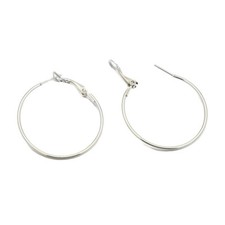 Iron Hoop Earrings - Platinum - Pack of 10