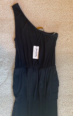 Rachel Pally Dresses | Nwt Rachel Pally One Shoulder Saskia Dress Black Jersey Size Xs | Color: Black | Size: Xs | Ahundredthings's Closet