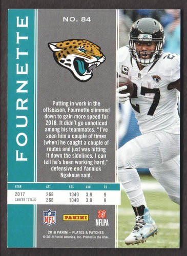 2018 Panini Plates & Patches Football Purple #84 Leonard Fournette 04/30 - Picture 2 of 2