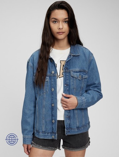 Gap Teen Boys Oversized Denim Jacket Size XL (12) - Picture 3 of 6