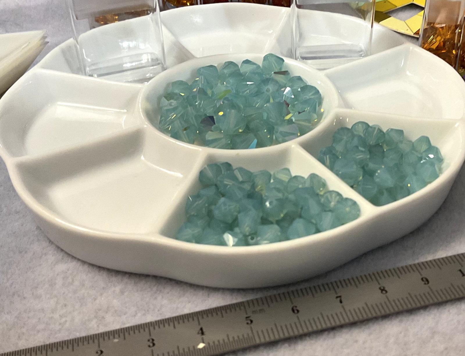 Swarovski Crystal 5301 Bicone Beads LOT 6mm AB / Opal Pacific