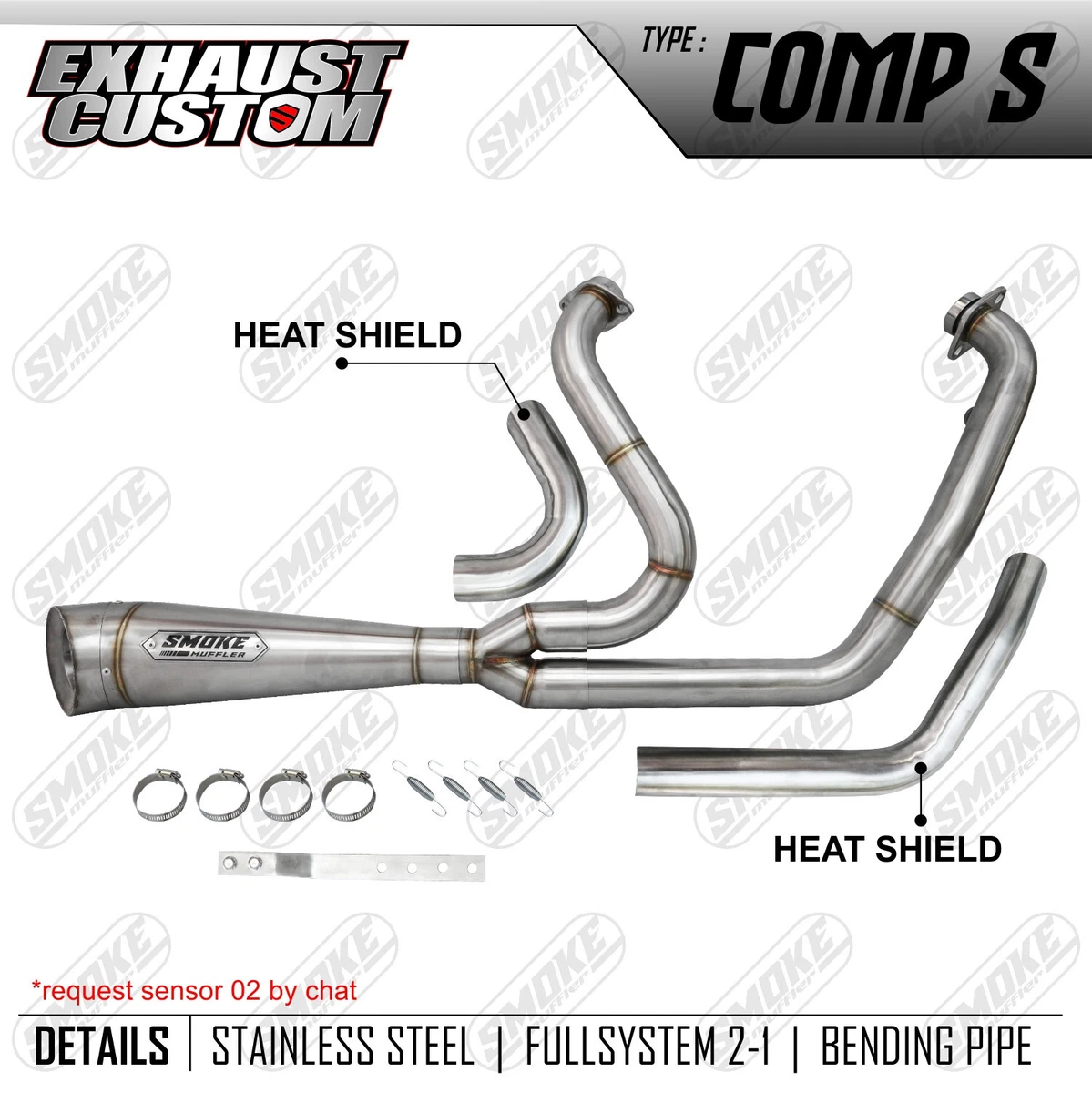 Exhaust Fit Harley Davidson STREET GLIDE 2006 2023 fullsystem