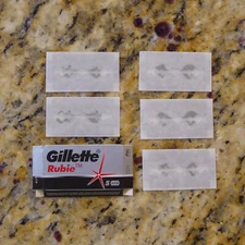 5 Gillette Rubie Double Edge Razor Blades