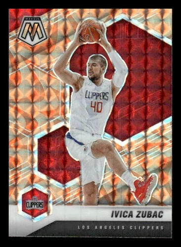 2020-21 Panini Mosaic #60 Ivica Zubac Mosaic Reactive Orange Clippers