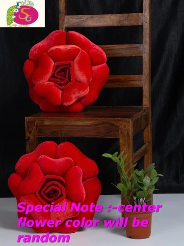 Cushions | Rose Shape Fancy Cushions | Rose Cushions Solid Colors | 2 Pc Set | A - Picture 2 of 20