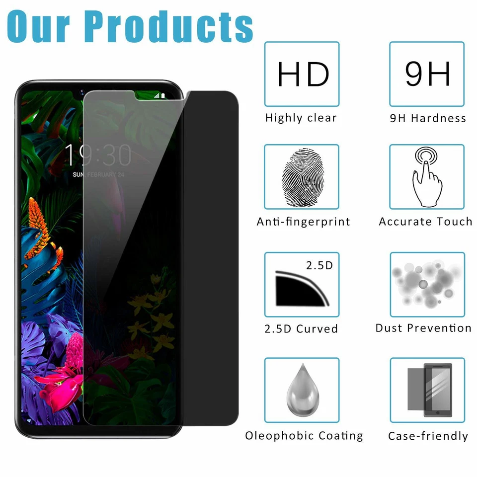 For LG Stylo 6 K71 K61 K51 K51S G8 V60 Tempered Glass Privacy Screen Protector - Image 3 of 4