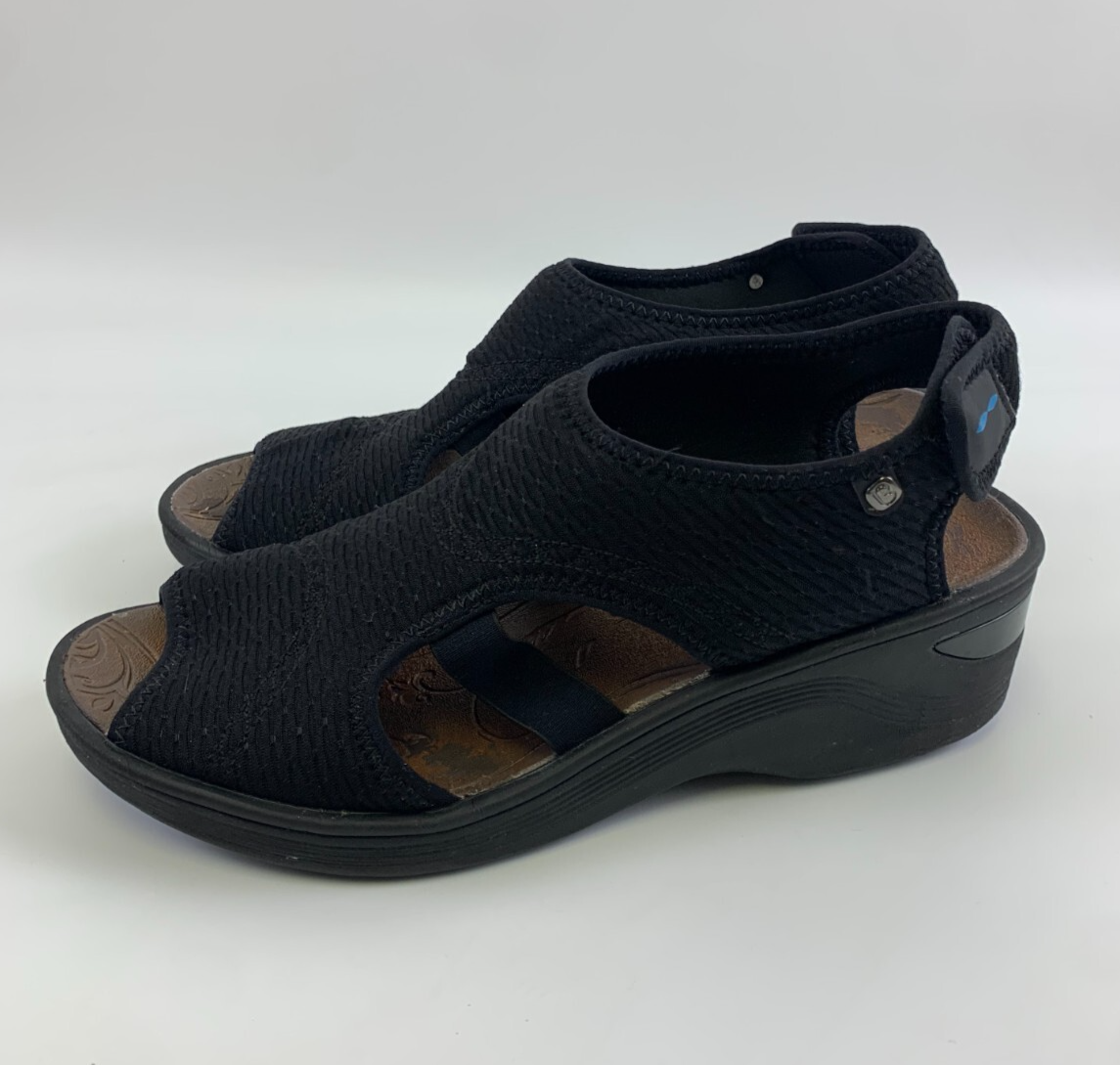 APL Bzees Lifestride DREAM sandalo zeppa tessuto elasticizzato nero comodo leggero donna 11