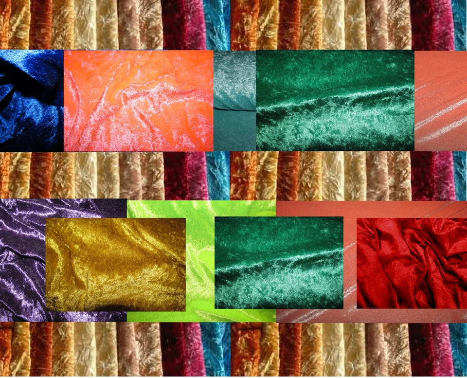 Crushed Velvet Fabric Craft Stretch Velour 150 cm Wide Material Top Quality
