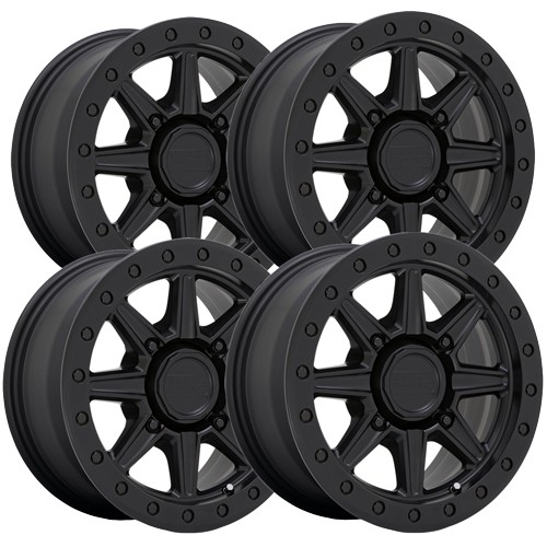 (Set of 4) Black Rhino UTV Webb 15x7 4x110 Matte Black Wheels Rims 15 ...