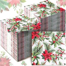 200 Packs Red Cardinal Christmas Napkins - Disposable Dinner Napkins for Home...