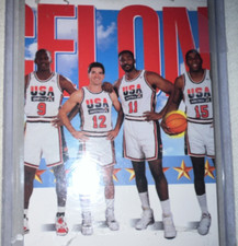 SkyBox 1991-92 Barcelona '92 Team Card #545 Magic Johnson Jordan Malone Stockton