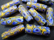 Perle Verre MILLEFIORI Murano Ancien Collier Antique African Glass Trade Bead