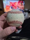 Bob Feller Single Signed Baseball Bobby Brown Vintage Official League Ball