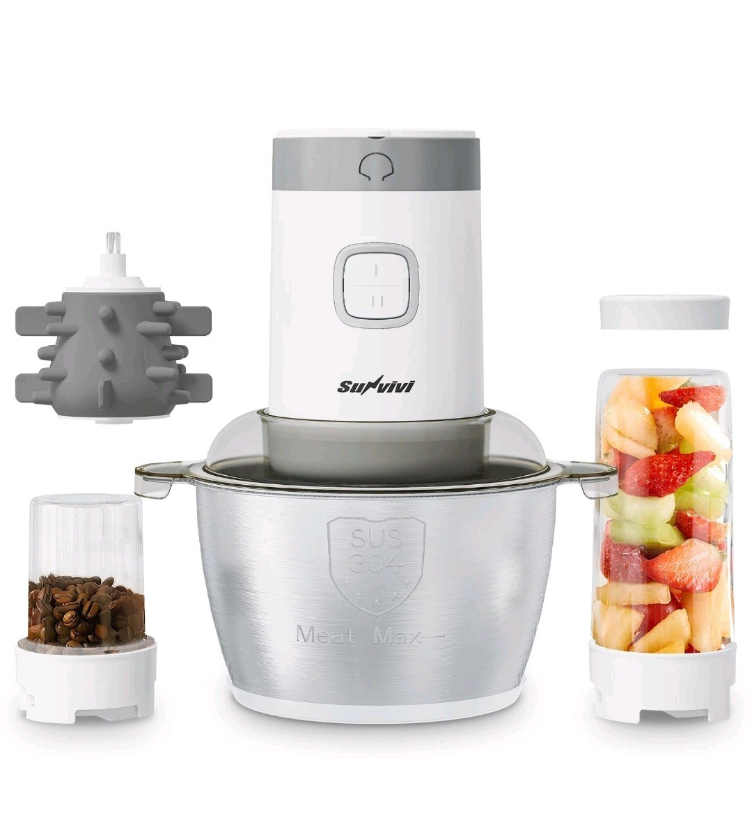 Best Sunvivi 4-IN-1 Food Processor Electric Chopper for Meat