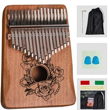 Kalimba Thumb Piano 17 Keys,Portable Mbira Finger Piano Beginners C Key with ...