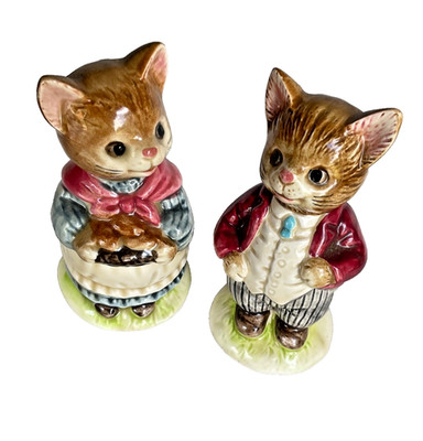 Vintage Otagiri Mr & Mrs Whiskers Cat Salt & Pepper Shakers Made in Japan