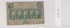 1862 FIRST ISSUE Fractional Currency 50 Cents, FR# 1313 Civil War - FINE PLUS