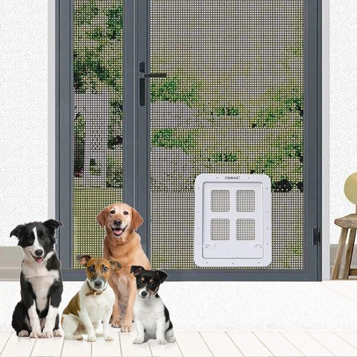 Dog Screen Door - Lockable Pet Door (14.56" x 16.92", Large, White) - Picture 5 of 6