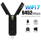 Tri-band USB 3.0 BE6500 WiFi 7 Gaming Adapter 6500Mbps 802.11BE WiFi Dongle Card