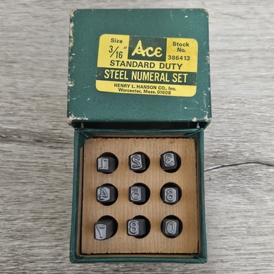 Ace 3/16'' Standard Duty 386413 Steel Numeral Stamps Henry L Hanson Co.