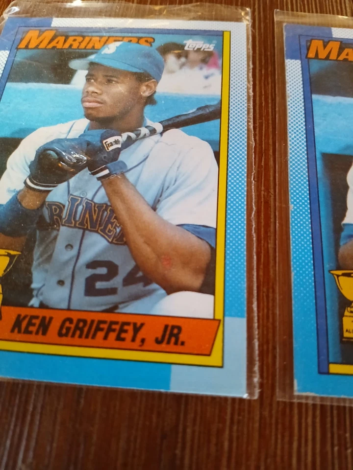 Lote de 6 tarjetas de novato KEN GRIFFEY JR Donruss sin punto codo sangriento lugar de nacimiento incorrecto Foto 3 de 4