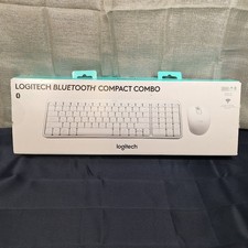 NEW Logitech Bluetooth Compact Combo White Cordless Mouse Keyboard Open Box