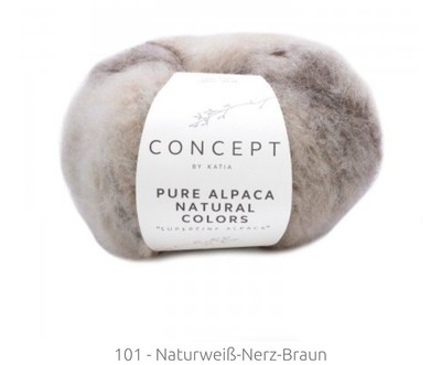 Wolle, Alpaka ( 93%Alpaka/7%Poliamid), 50g/100m, Naturtöne, NS 7-8, stricken